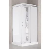 Nemo Spring Vidrio Hammam douchecabine 120x90cm rechts met schuifdeur en vaste wanden in veiligheidsglas met jets thermostatische douchekraan VMV2P290DT5-1B