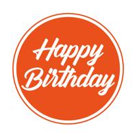 Bierviltjes/onderzetters Happy Birthday - 10x stuks - oranje - D10 cm - Verjaardag versiering