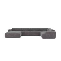 Links panoramische bank grijs fluweelpatroon Links panoramische bank grijs fluweelpatroon