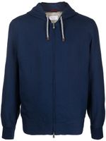 Brunello Cucinelli veste zippée à capuche - Bleu