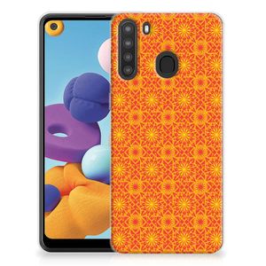 Samsung Galaxy A21 TPU bumper Batik Oranje