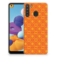 Samsung Galaxy A21 TPU bumper Batik Oranje