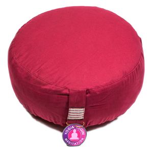 Yogi & Yogini Meditatiekussen Katoen Rond Rood - 33 x 15 cm