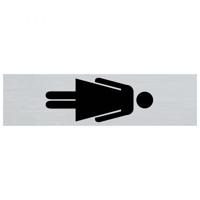 Bord Alulook Dames symbool staand - 165x44 mm zelfklevend.