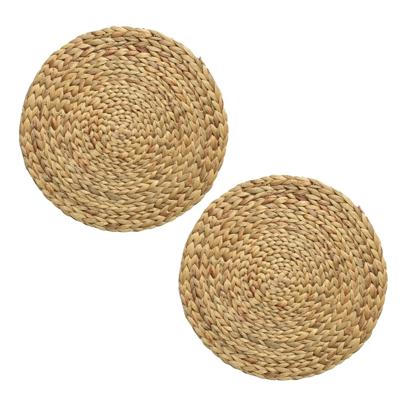 Placemat - 2x - naturel bruin - D35 cm - rotan gevlochten - rond - onderlegger - tafeldecoratie