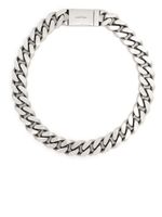 Saint Laurent collier chaîne à logo gravé - Argent