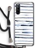 Ink Stripes: Sony Sony Xperia 10 III Transparant Hoesje met koord