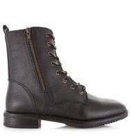 Shoecolate - Leren veterboot met rits Leer Dames