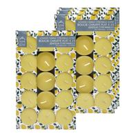Citronella geur theelichtjes - Citrus geur - 60x stuks - waxinelichtjes - geurkaarsen