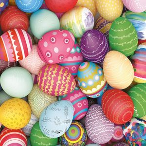 20x Servetten Pasen thema gekleurde eieren 33 x 33 cm   -