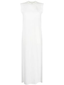 Y-3 robe longue rayée à design sans manches - Blanc