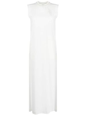 Y-3 robe longue rayée à design sans manches - Blanc