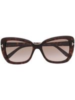 TOM FORD Eyewear lunettes de soleil à monture effet écaille de tortue - Marron - thumbnail