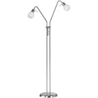 LED Vloerlamp Mat Nikkel - Flexibele Arm - 2x E14 Fitting