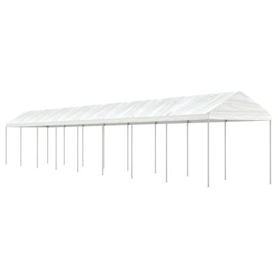 Prieel met dak 17,84x2,28x2,69 m polyetheen wit