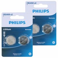 Philips knoopcel batterijen CR2450 - 4x stuks