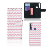 Motorola G8 Power Telefoon Hoesje Waves Roze - thumbnail