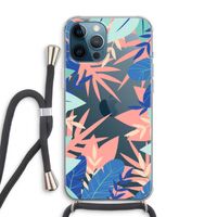 Tropisch: iPhone 12 Pro Max Transparant Hoesje met koord