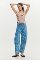 spijkerbroek bloemen - BLUE - 40