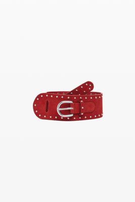 Leren ceintuur met studs - RED - 90