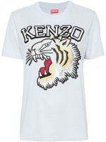 Kenzo t-shirt en coton à logo brodé - Bleu - thumbnail