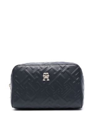 Tommy Hilfiger trousse de toilette à effet peau de crocodile - Bleu