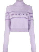 Chiara Ferragni pull à motif graphique en intarsia - Violet - thumbnail