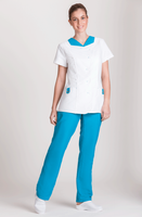 Norvil 1172 Women'S  Short Sleeve  Bicolor Microfiber Antibacterial Tunic
