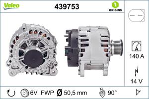 Dynamo / Alternator NEW ORIGINAL PART VALEO, Spanning (Volt)14V, u.a. für VW