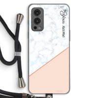 Marmer in stijl: OnePlus Nord 2 5G Transparant Hoesje met koord