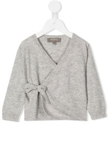 N.PEAL KIDS cardigan en cachemire à design cache-cœur - Gris