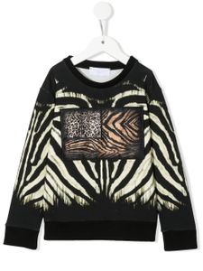 Roberto Cavalli Junior sweat à imprimé animalier - Noir