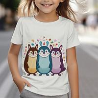 Voor meisjes 3D Grafisch dier T-shirt Korte mouw Zomer Lente Modieus Basic Polyester Kinderen 4-12 jaar Strakke ronde hals Buiten Casual Dagelijks Normale pasvorm Lightinthebox