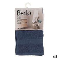 Badhanddoek Berilo Blauw 80 % katoen 20 % Polyester 30 x 0,5 x 50 cm 25 x 1,5 x 15 cm (12 Stuks)