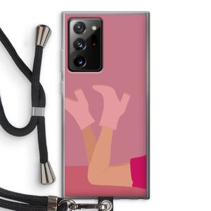 Pink boots: Samsung Galaxy Note 20 Ultra / Note 20 Ultra 5G Transparant Hoesje met koord