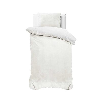 Dekbedovertrek Velvet Uni Wit Effen 140x200 Cm Anti Allergie Sleeptime - Dekbed-Discounter.nl