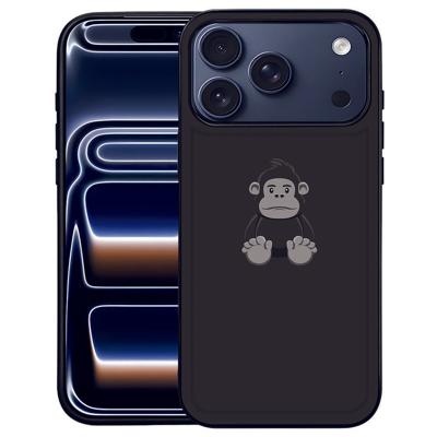 Gorilla iPhone 17 Pro Max Hoesje Zwart TPU Randen Met PU Kunstleer