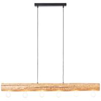 Brilliant Houten hanglamp Trabo 6-lichts hout met zwart 99433/35