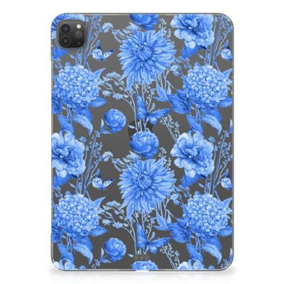 Siliconen Hoesje voor iPad Pro 11 (2024) Flowers Blue