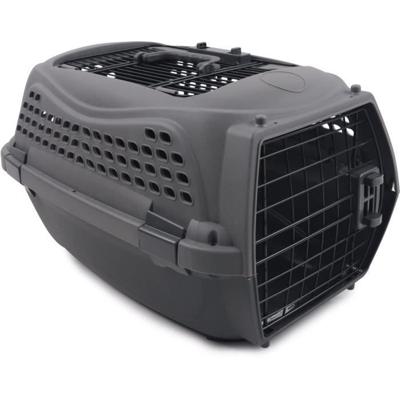 M.PETS ECO GIRO Kattentransportkrat - Kunststof kooi - Maat S - Grijs