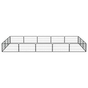 The Living Store Hondenkennel - Zwarte Gepoedercoate Stalen Panelen - 500x300x50 cm - Stevige en Duurzame Kennel