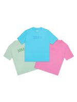 MM6 Maison Margiela Kids t-shirts en coton à logo imprimé (lot de trois) - Bleu