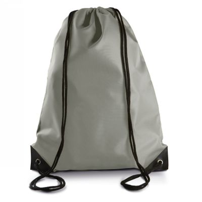 8x stuks sport gymtas/draagtas lichtgrijs met rijgkoord 34 x 44 cm van polyester