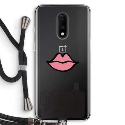 Kusje: OnePlus 7 Transparant Hoesje met koord