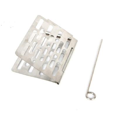 RVS vouwen barbecue netto draagbare BBQ picknick accessoires maat: S 15x 10.3 CM