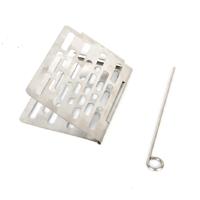 RVS vouwen barbecue netto draagbare BBQ picknick accessoires maat: S 15x 10.3 CM