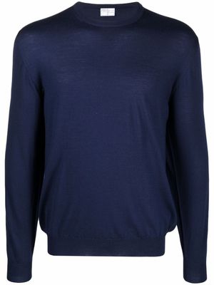 Fedeli pull en maille à col ras-de-cou - Bleu