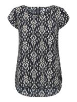 Only Onlvic S/s Aop Top Noos Wvn T-shirt Korte Mouw Total Eclipse Felina Simple Etchnic