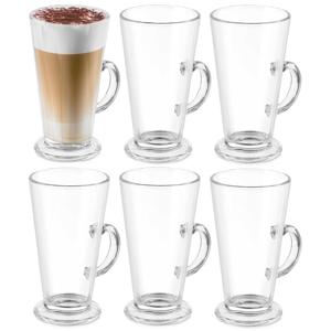 Latte Macchiato/koffie glazen - transparant glas - 6x stuks - 280 ml