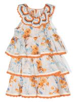 ZIMMERMANN Kids robe en maille à fleurs - Orange